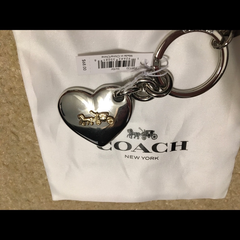 Coach Silver Horse and Carriage Key Chain